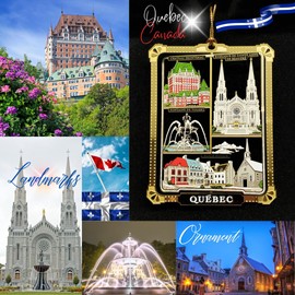 Canadian Treasures Quebec Canada Ornament City Landmarks Travel Souvenir