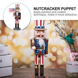 Veemoon 1 Piece Christmas Wooden Nutcracker Soldier Wooden Hand-Painted Soldier Statue Classic Traditional Christmas Decoration Style 2