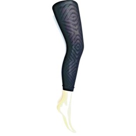 MYSASI Women's Double Diamond Pattern Footless Tights 60 Denier Large Black