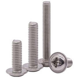 50 tornillos métricos M4 para tiradores de Konbs chinos, 20 mm de longitud, tornillos de cabeza de arandela Phillips Drive PWM, tornillos de máquina para agujeros M4 métricos de gabinete, puerta de cajón, tirador (50, M4 x 20 mm)