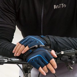 ROTTO Cycling Gloves Fingerless Bike Gloves for Men Women Mountain Bike Road Bike Padded Gel