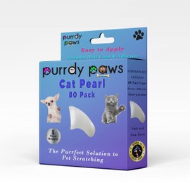 Purrdy Paws One Year Supply Soft Nail Caps for Cats Pearl Small - Extra Adhesives