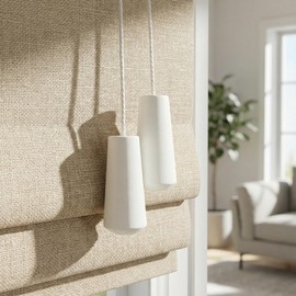 DECHOUS 12Pcs Window Blind Wood Cord Pulls: White Decorative Shade Pull Cord Knobs Drops End for Home Office Window Roman Blinds or Shades Accessories