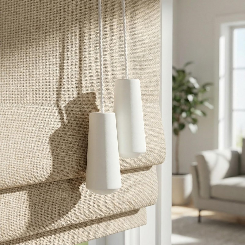 DECHOUS 12Pcs Window Blind Wood Cord Pulls: White Decorative Shade