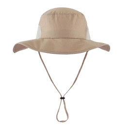 Connectyle UPF 50+ Men's Safari Hat, Wide Brim Sun Protection Hat, Farm Work, Fishing Hat, milky khaki
