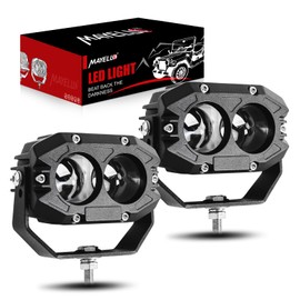 MAYELLO 4 Inch Square LED Pods - 60W White Spot Beam Off Road & Fog Lights - 6500K 10000LM IP68 - Compatible with Jeep Wrangler, Truck, Pickup, ATV, UTV, SUV, Car, Boat