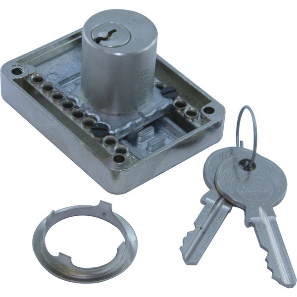 JuNie 2828 Cylinder Box Lock BN 0103, Cylinder Brass Plated
