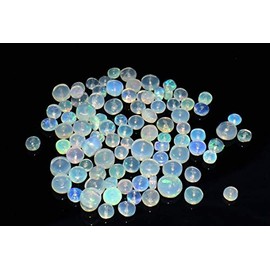 AARZU GEMS 20 PCS 3-5 MM DRILLED Ethiopian FIRE Opal Loose Beads for Making Jewelry Beading Supply