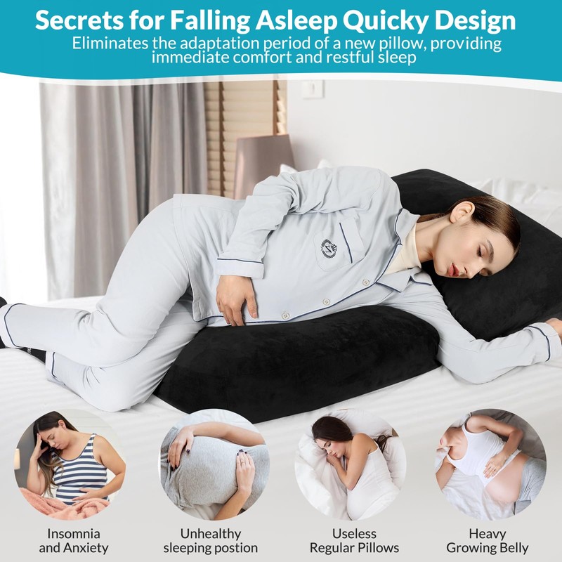 WOODWORD Pregnancy Pillow for Stomach Sleepers, Pregnancy Massage Pillow