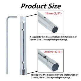 Generic 19576S Spark Plug Wrench 8-Inch, Fits Many Briggs & Stratton Engine Series, 5/8" & 13/16" Spark Plugs, 1 Pack