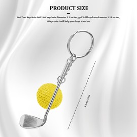 QZTYTY Golf Keychain, Metal Key Chain, Keychain Accessories Funny Golf Ball Keychains Suitable for Women Men Golf Ball Lovers (Yellow)