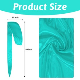 10 Pieces Silky Durags Long Tail for Women Men Satin Durag Wave Headwraps Wide Straps (CA/US, Alpha, Medium, Large, Brown, black, champagne, grey, white, green, cyan, pink, sky blue, purple)