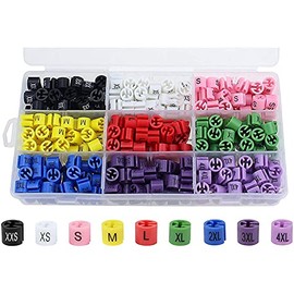 Bruafsir 290 Pcs Snap Retail Clothes Hanger Size Markers Garment Tags XXS to 4XL Size Coding Colored Dividers Hanger Sign Buckle