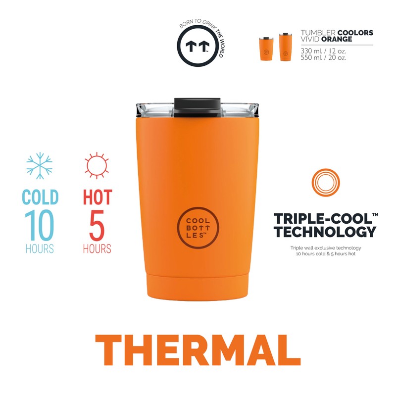 Cool Bottles - Tumbler - Bicchiere Termico in Acciaio Inossidabile