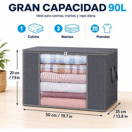 Cajas de Almacenamiento, 6 Pcs Organizador de Ropa con 6 Correas Elásticas, Cajas Organizadoras para Clósets Plegable con Ventana Transparente, Canastas Organizadoras para Dormitorio, Armario, etc