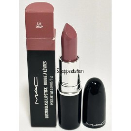 MAC Lustreglass Lipstick Shade 524 SYRUP Full Size .1oz / 3g New In Box