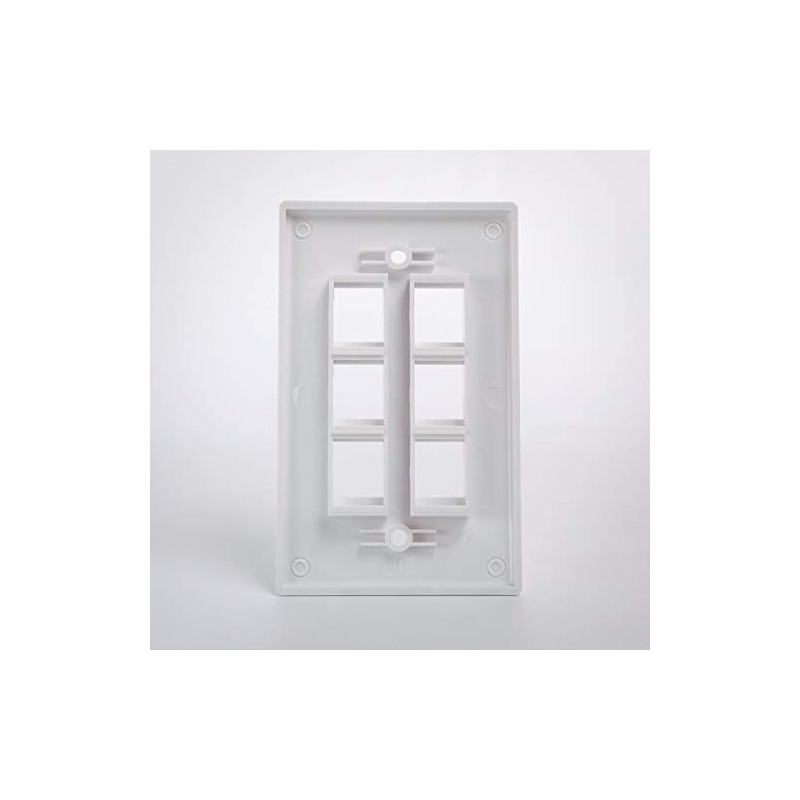 Keystone Wall Plate White 6 Port