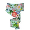 Graphic Florals Flower Pattern Wired Edge Ribbon for Fabric Bows,