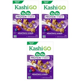 Generic Kashi Go.Cold Breakfast Cereal - Vegan Protein - Fiber Cereal - Mixed Berry Crunch - 17.7 Oz Box - Pack of 3