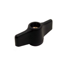 Glass-Filled Nylon Wing Nut, Black, Right Hand Threads, Tapped Through, Class 6H M6-1.0 Threads, 14mm Width Across Flats, 18mm Height