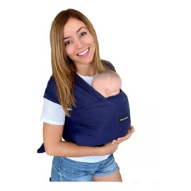 Mae Baby Rebozo Fular Elástico Bebé Feliz Portabebe Precio De Fabrica Color Azul marino Talla UNITALLA