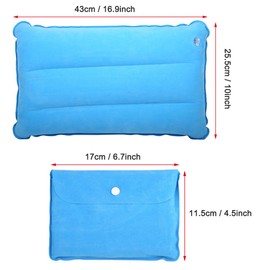 equlup Inflatable Pillow, 2 Colors Portable Folding Casual Inflatable Air Pillow for Outdoor Travel Camping Climbing Hiking Backpacking (Blue)