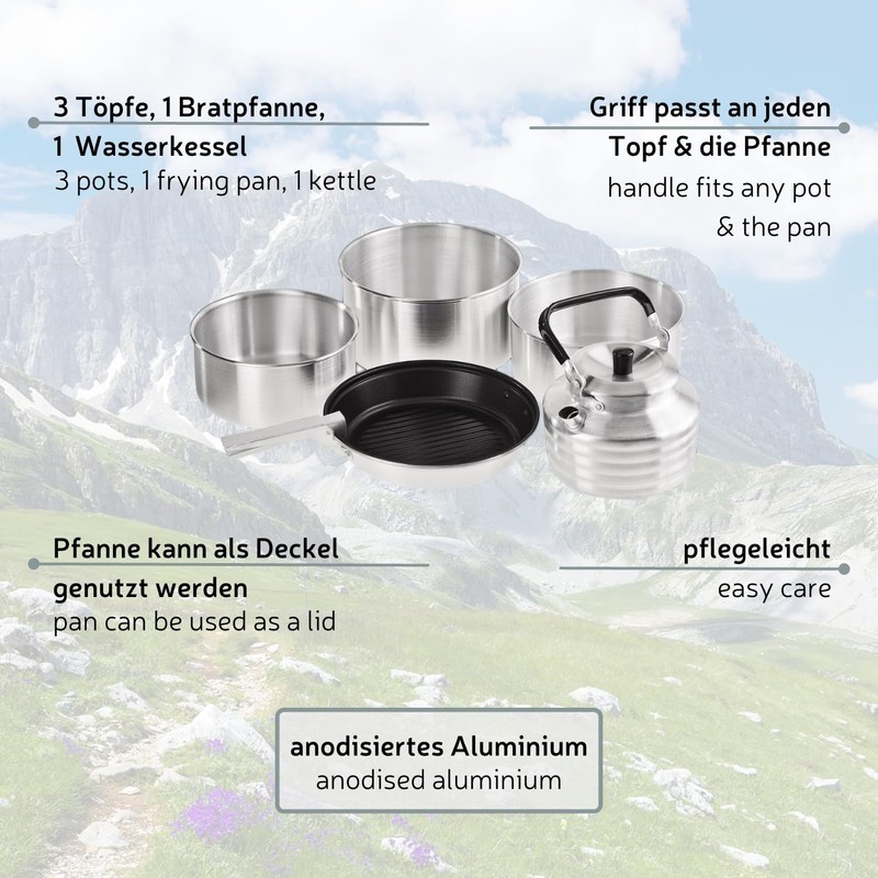 Crevice Black 5-Piece Cooking Set Silver 14.5 x 22 x