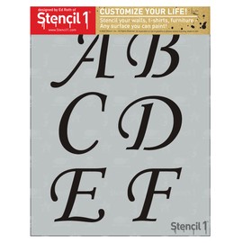 Stencil1 3" Letters Corsiva Font Stencil - Reusable Premium Quality Mylar Stencils for Painting - Alphabet Letters Stencil Crafts and Decor on Walls Fabric & Furniture Art Craft