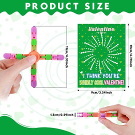 Zhanmai 36 Pack Valentine's Day Gifts Bulk Valentines Fidget Spinners with Valentine Greeting Cards Fingertip Hand Finger Spinners for School Classroom Prize Gift Exchange Party Favors(Vibrant Style)