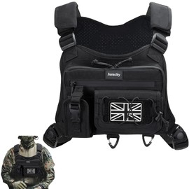 Jueachy Chest Bag For Men: Tactical Running Chest Vest Utility Chest Rig EDC Pouch Pack for Running Hiking Travel
