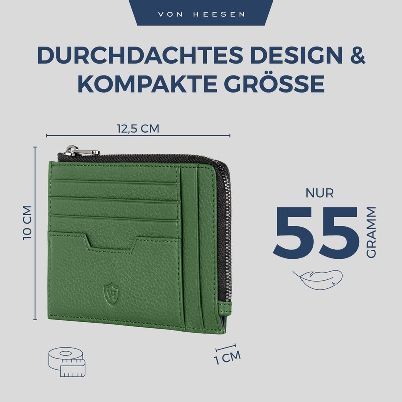VON HEESEN Genuine Leather RFID Card Holder Made of Nappa