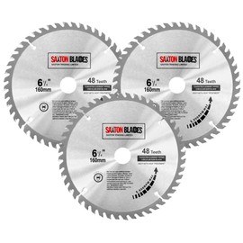 Saxton TCT Circular Wood Saw Blades 160mm x 48T x 20mm Bore Compatible with Festool TS55 Bosch Makita (Pack of 3)