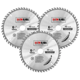 Saxton TCT Circular Wood Saw Blades 160mm x 48T x 20mm Bore Compatible with Festool TS55 Bosch Makita (Pack of 3)