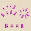 24pcs Purple Press on Nails Long Square Fake Nails Glossy