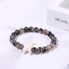 Flongo Giraffe Beaded Bracelet for Women: 8.4mm Dragon Agate Elastic
