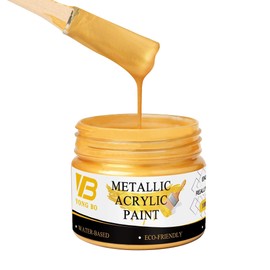 YongBo Metallic Gold Acrylic Paint - 100ml Gold Leaf Paint for Metal, Wood, Headstone, Non-Toxic, Non-Fading