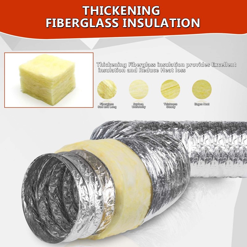 4Inch 25 Feet R4.2 Insulated Flexible Duct | High-Efficiency Thermal