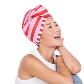 Dock & Bay Turban Hair Towel - For Home & the Beach - Super Absorbent, Quick Dry - Cherry Bomb
