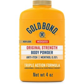Gold Bond Polvo medicado para pies, 4 onzas (sin talcos)                                                                                              