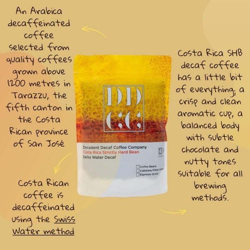 Decaffeinated Costa Rican Coffee Beans 227g - Swiss Water Decaf