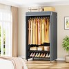ULIFHOME H5C Clothes Rack with Cover, Portable Closet for Hanging