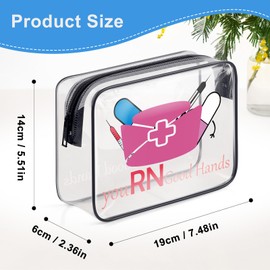 RN Makeup Bag Nurse Gifts for Women Nurses Week Gifts Nurse Birthday Gift for Sister Friends Mom Clear Cosmetic Bag Christmas Graduation Gift for Nurses Practitioner Registered Nurse RN Toiletry Pouch