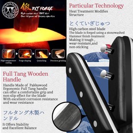 Full Tang, Serbian Chefs knife,Chef Meat Cleaver,Kitchen Knives,Set with Leather Sheath,Take Carrying,Butcher (8 Inch)