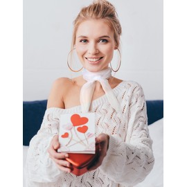 Boao 6 Pieces Chiffon Scarf 1950s Square Scarf Neck Head Scarfs Vintage Soft Scarf Polyester Scarves for Women Lady(White)