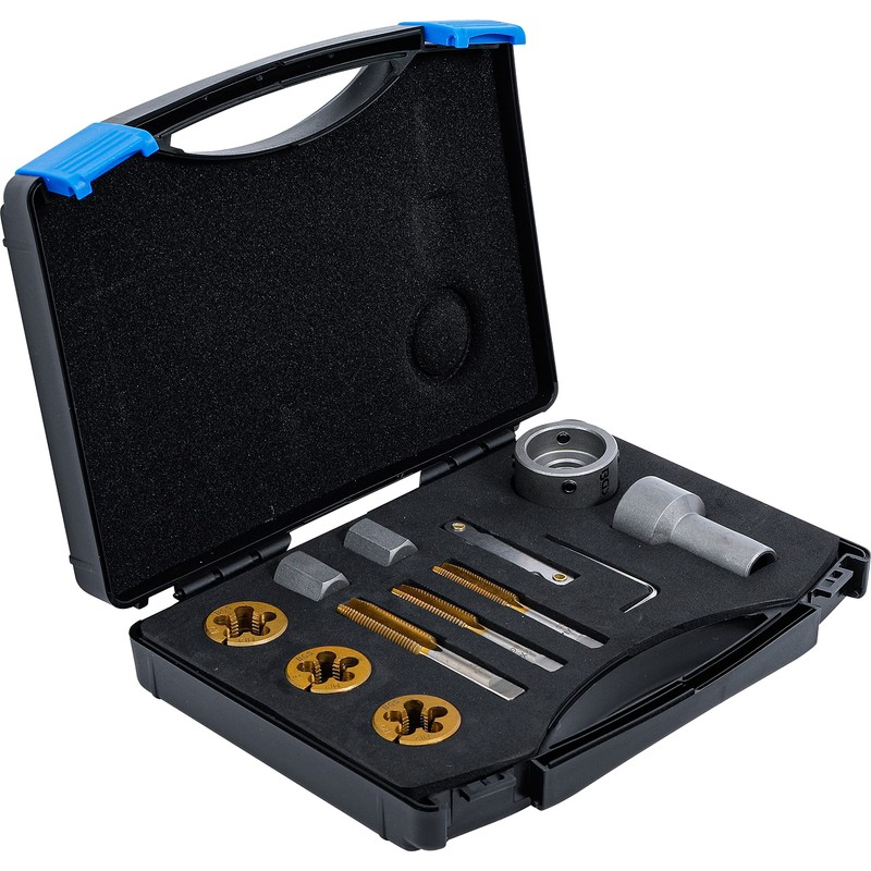 BGS 1988 Tap/Die Set for Wheel Studs/Nuts 12-Pieces, Silver/Gold/Black