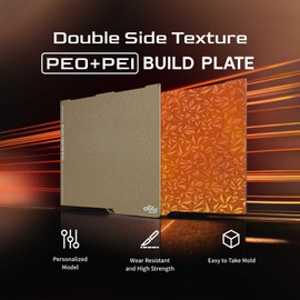 Texture PEI Build Plate for Adventurer 5M/Adventurer 5M Pro 3D Printer, 235x235mm Texture PEI Build Plate +PEO Texture Sheet 3D Printer Flexible Spring Steel Removable Platform