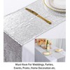 ShinyBeauty Sequin Tassel Table Runner Silver 12in x 90in Sequin
