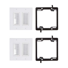 Buyer's Point Dual Brush Wall Plate [UL Listed] (2 White Kit)