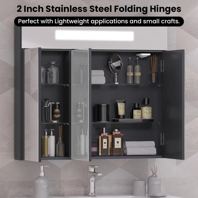 ZIUZI 16 Pcs Small Stainless Steel Door Hinges, 2 inch