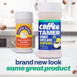 Coffee Tamer Coffee Acid Reducing Granules - Reduces Coffee Acids by up to 90% - All-Natural Minerals - Keto Friendy - Sugar Free, Calorie Free, Non-GMO, and Gluten Free - 2.4oz Shaker Bottle